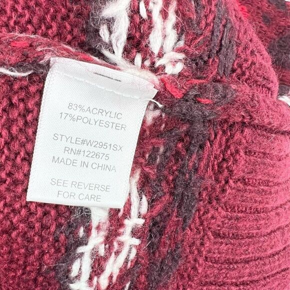 Lety & Me Pullover Sweater Womens 3X Red Fair Isle Pattern Mock Neck NWT - Picture 6 of 11